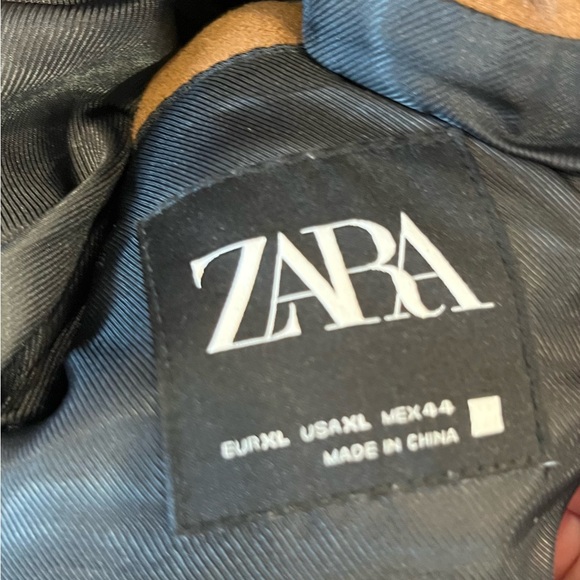 Zara Men’s Faux Suede Brown Button Down Jacket Size XL - Picture 6 of 8